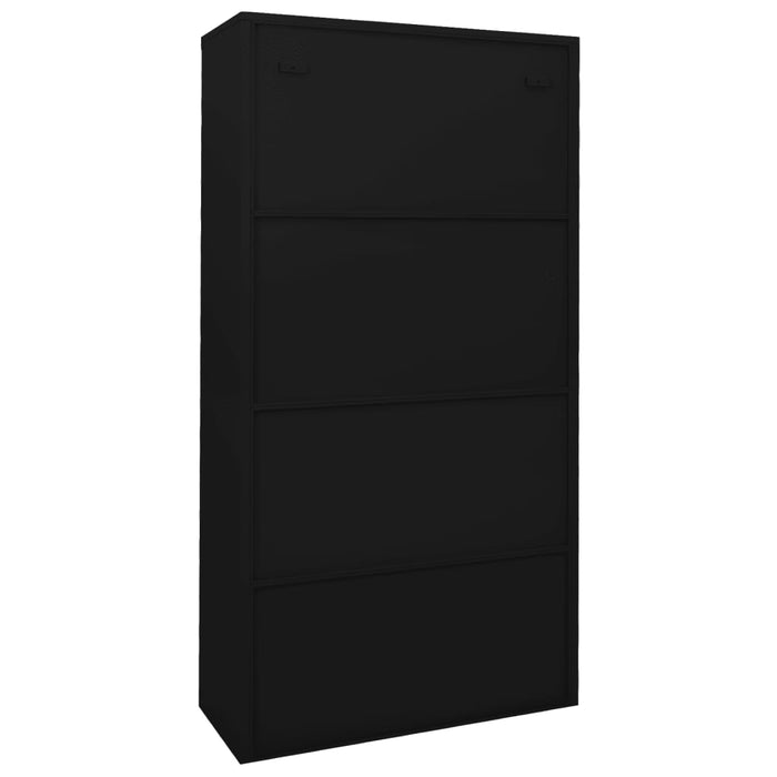 Armadio per Ufficio Anta Scorrevole Nero 90x40x180 cm Acciaio cod mxl 52044