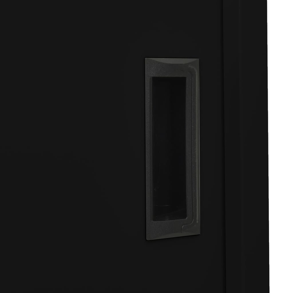 Armadio per Ufficio Anta Scorrevole Nero 90x40x180 cm Acciaio cod mxl 52044