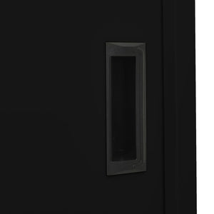 Armadio per Ufficio Anta Scorrevole Nero 90x40x180 cm Acciaio cod mxl 52044