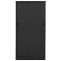 Armadio Ufficio Anta Scorrevole Antracite 90x40x180 cm Acciaio