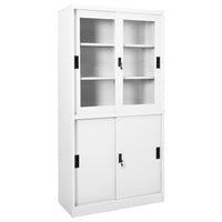 Armadio per Ufficio Anta Scorrevole Bianco 90x40x180 cm Acciaio 335962