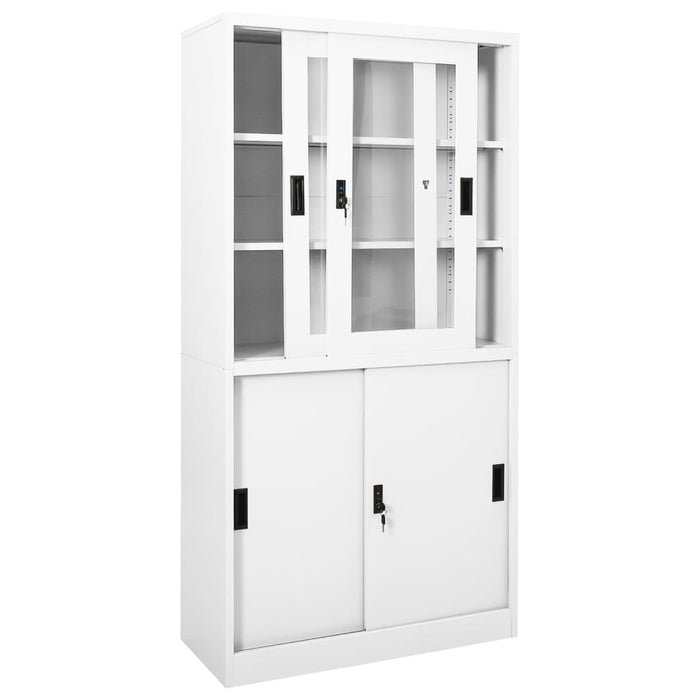 Armadio per Ufficio Anta Scorrevole Bianco 90x40x180 cm Acciaio 335962