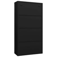 Armadio con Ripiani Nero 90x40x180 cm in Acciaio 335972