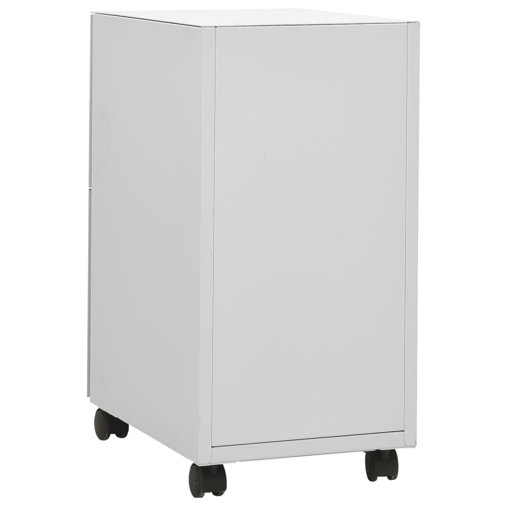 Schedario Mobile Grigio Chiaro 30x45x59 cm in Acciaio 335983