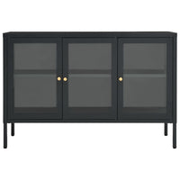 Credenza Antracite 105x35x70 cm in Acciaio e Vetro cod mxl 12203