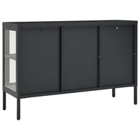 Credenza Antracite 105x35x70 cm in Acciaio e Vetro 336069