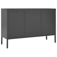 Credenza Antracite 105x35x70 cm in Acciaio e Vetro Temperato