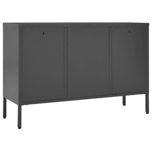 Credenza Antracite 105x35x70 cm in Acciaio e Vetro Temperato