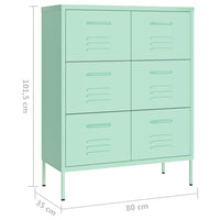 Cassettiera Menta 80x35x101,5 cm in Acciaio cod mxl 44420