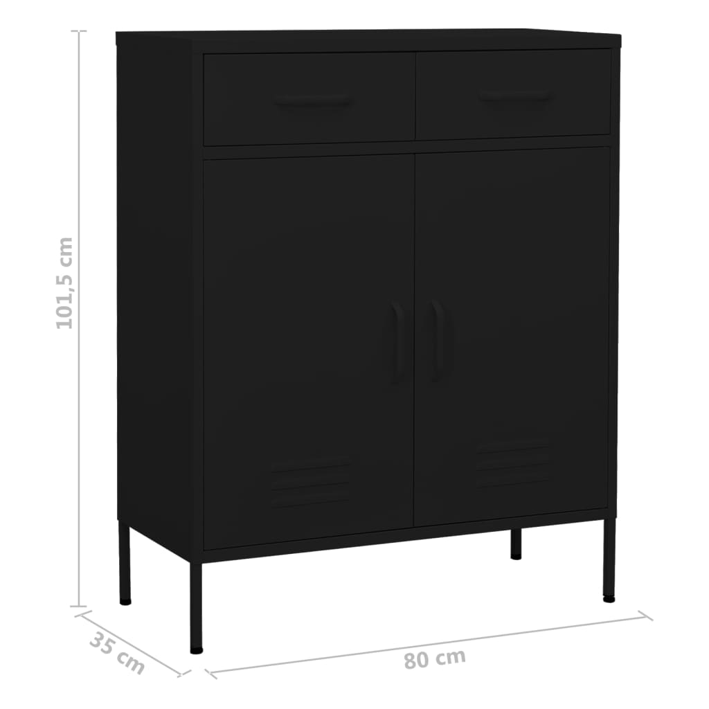 Armadietto Nero 80x35x101,5 cm in Acciaio cod mxl 50124