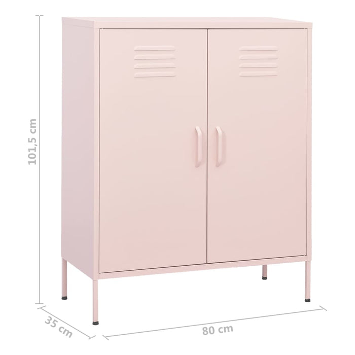 Armadietto Rosa 80x35x101,5 cm in Acciaio 336166