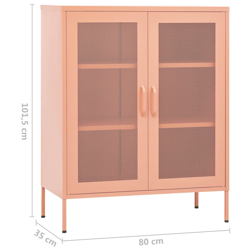 Armadietto Rosa 80x35x101,5 cm in Acciaio 336175