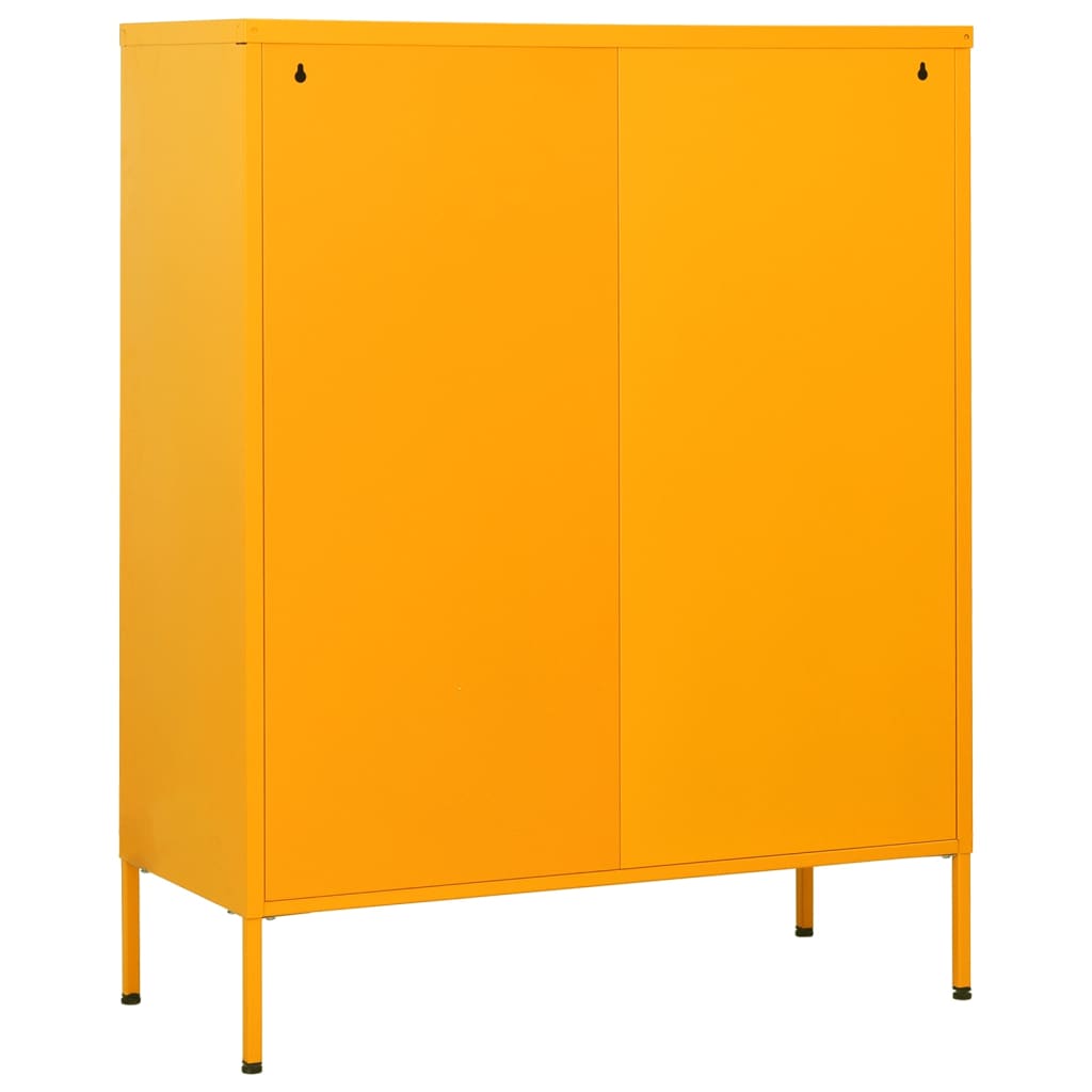 Cassettiera Giallo Senape 80x35x101,5 cm in Acciaio 336200