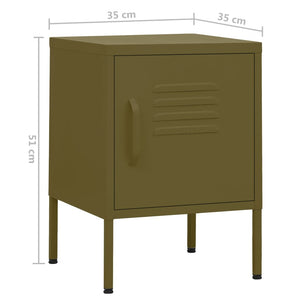 Comodino Verde Oliva 35x35x51 cm in Acciaio cod mxl 30275