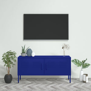 Mobile TV Blu Marino 105x35x50 cm in Acciaio 336226