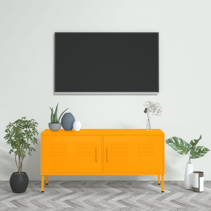 Mobile TV Giallo Senape 105x35x50 cm in Acciaio 336227