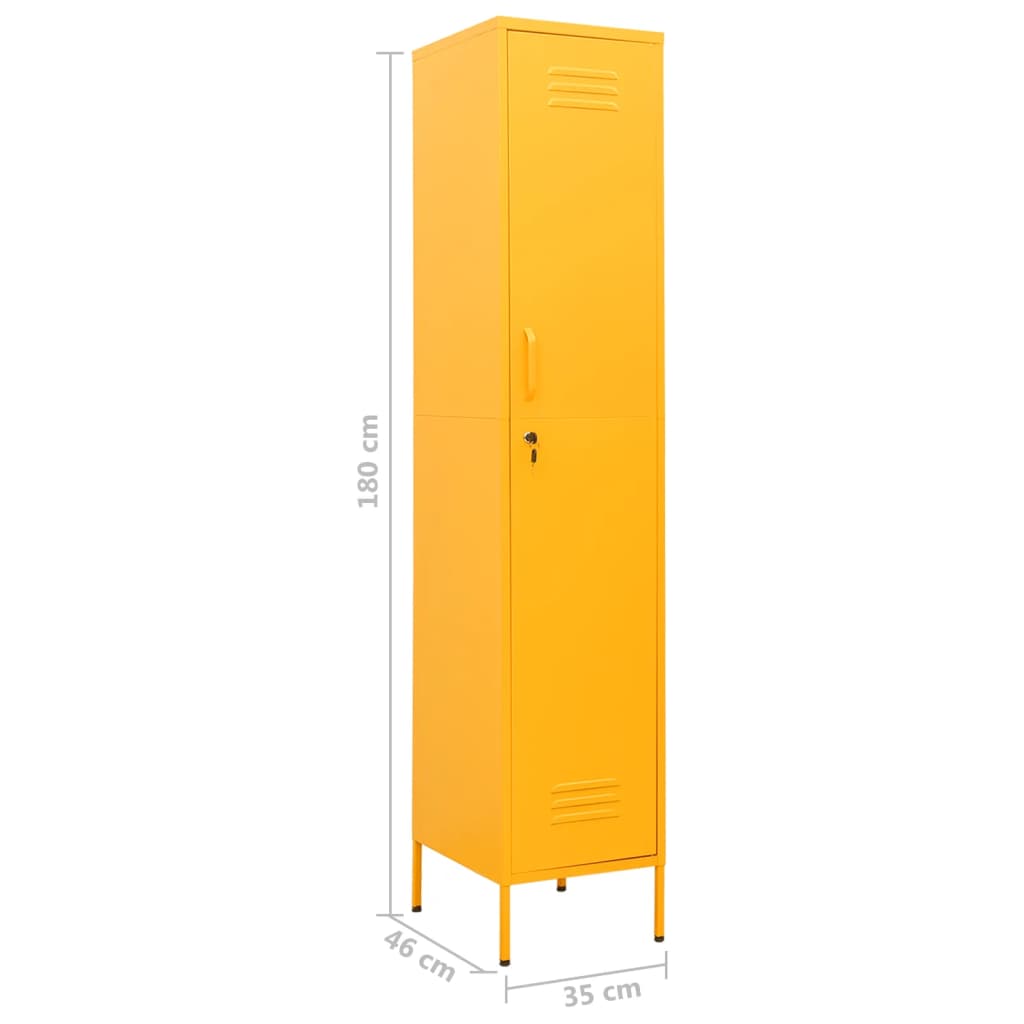 Armadio Giallo Senape 35x46x180 cm in Acciaio cod mxl 54453