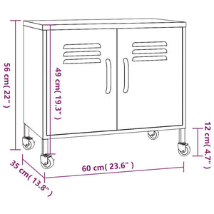 Armadietto Arancione 60x35x56 cm in Acciaio