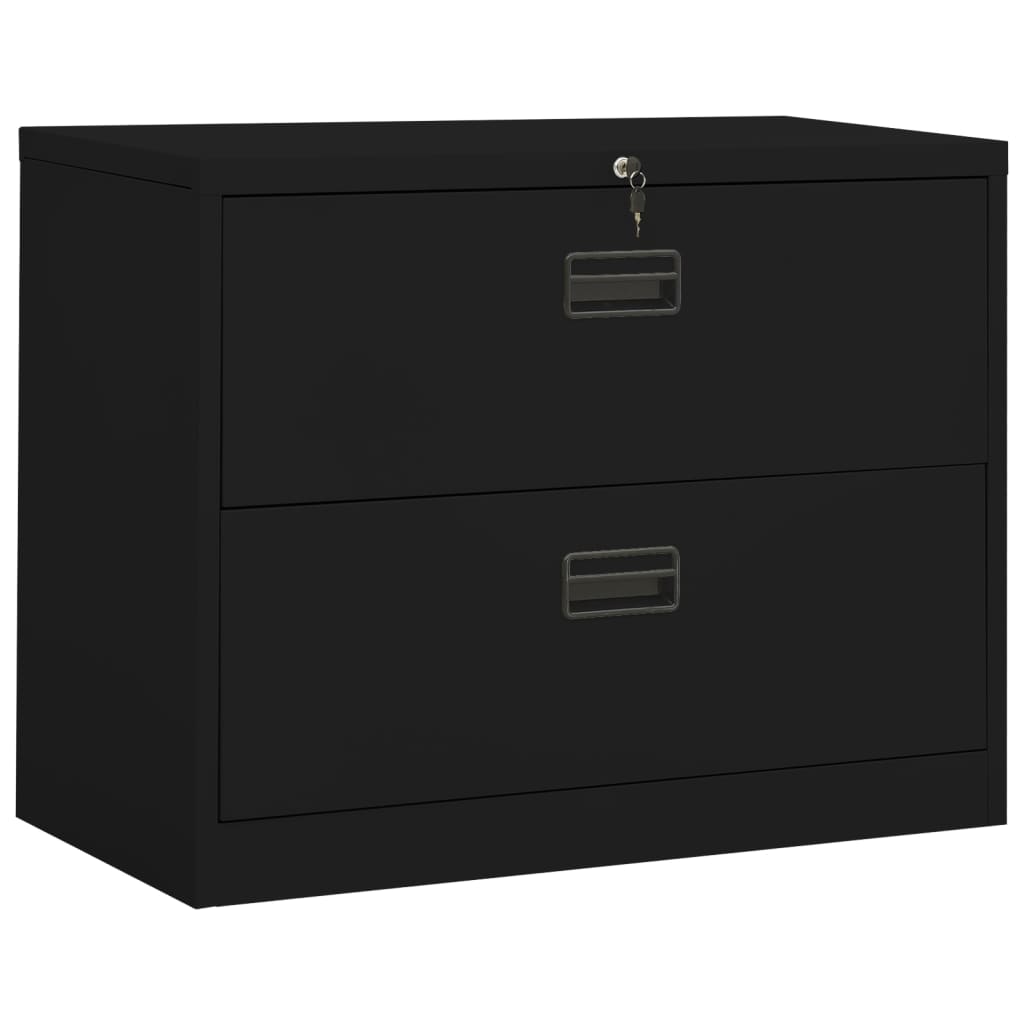 Armadio Classificatore Nero 90x46x72,5 cm in Acciaio 336288