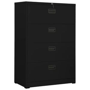 Armadio Classificatore Nero 90x46x164 cm in Acciaio 336296