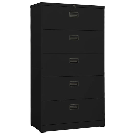 Armadio Classificatore Nero 90x46x164 cm in Acciaio 336300