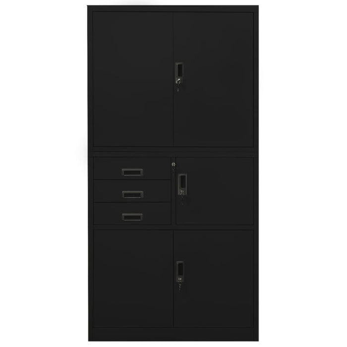 Armadio per Ufficio Nero 90x40x180 cm in Acciaio cod mxl 36771