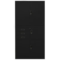 Armadio per Ufficio Nero 90x40x180 cm in Acciaio 336415