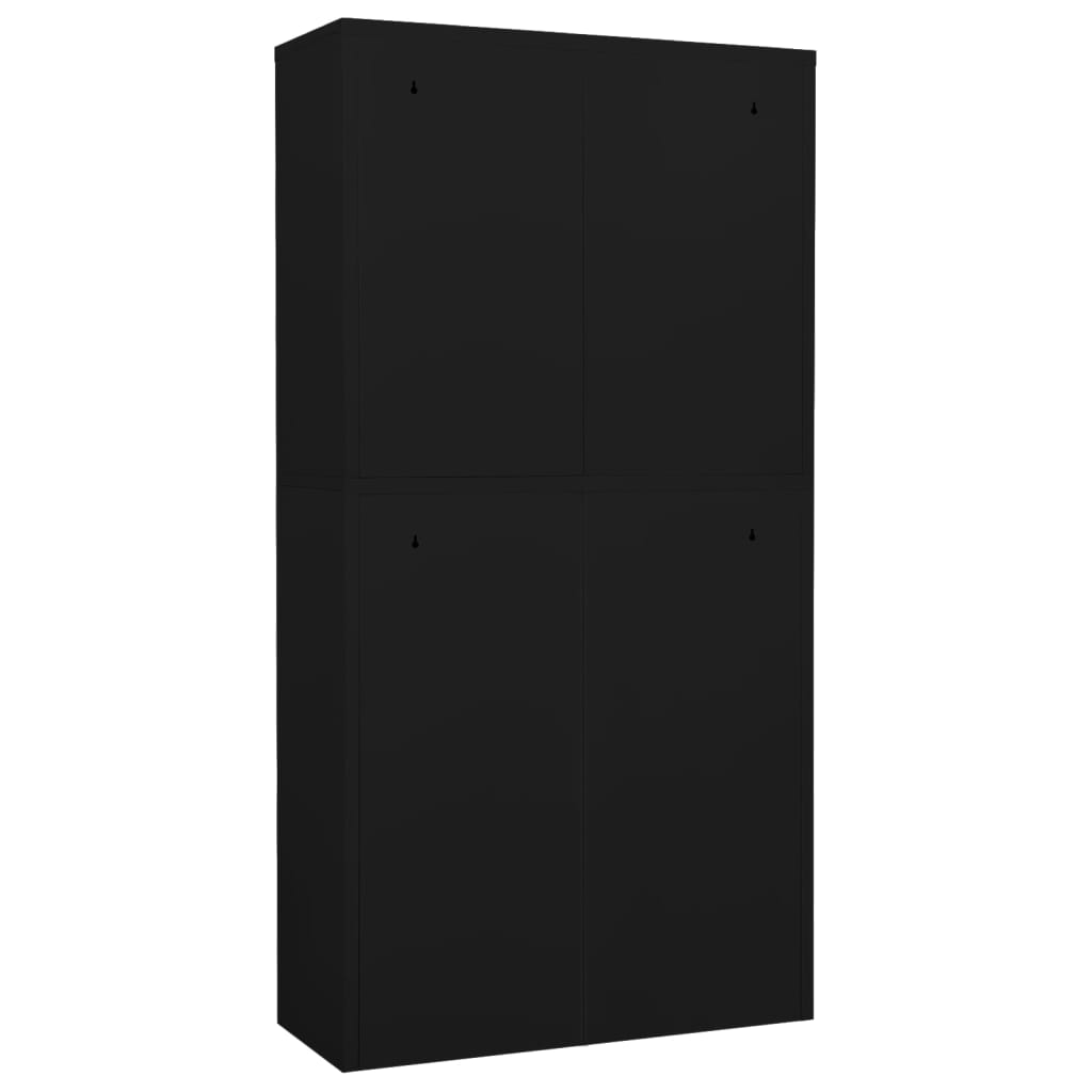 Armadio per Ufficio Nero 90x40x180 cm in Acciaio cod mxl 36771