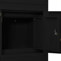 Armadio per Ufficio Nero 90x40x180 cm in Acciaio 336415