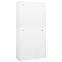 Armadio per Ufficio Bianco 90x40x180 cm in Acciaio 336417