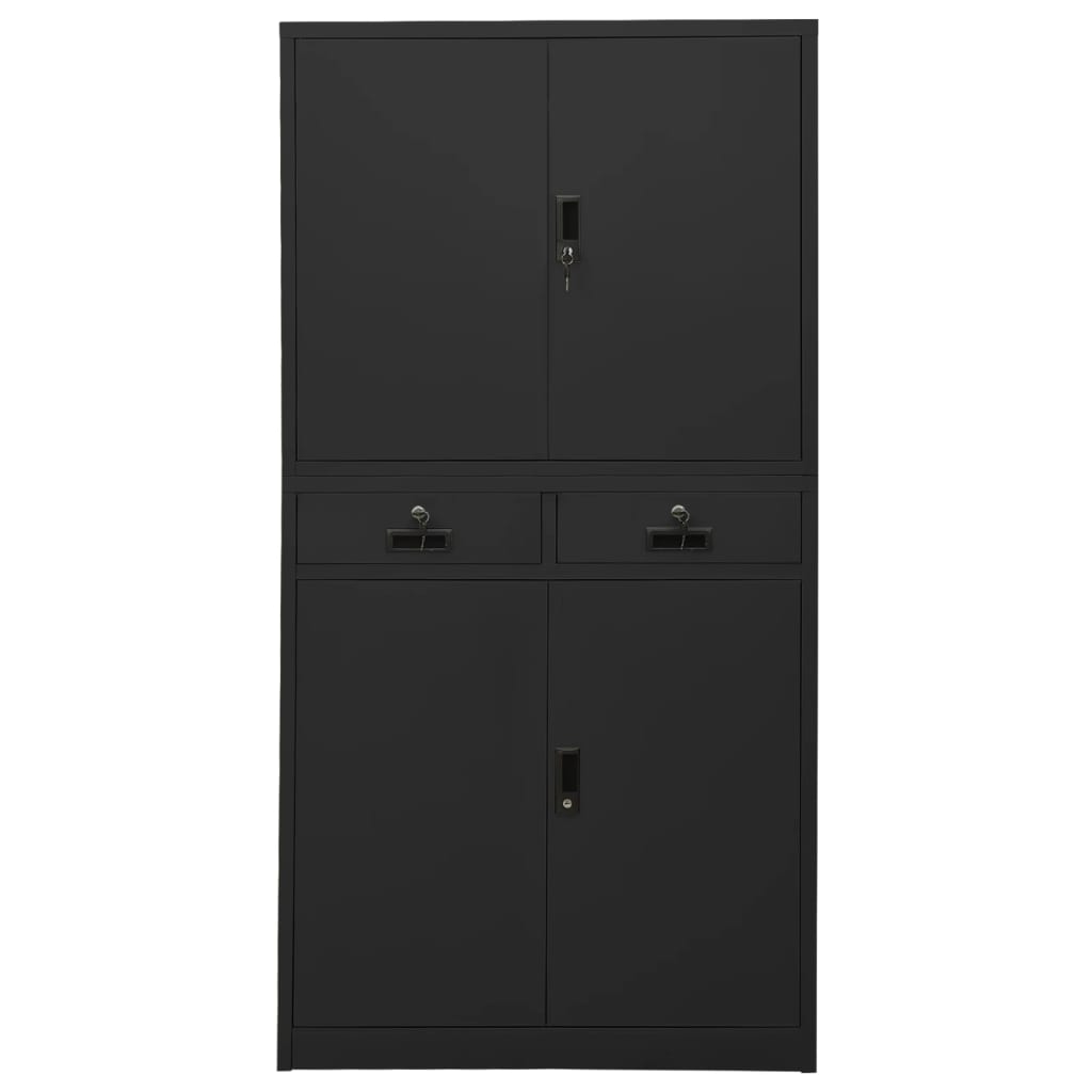 Armadio per Ufficio Antracite 90x40x180 cm in Acciaio 336420