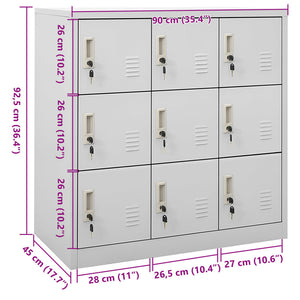 Armadietto con Chiave Grigio Chiaro 90x45x92,5 cm in Acciaio cod mxl 53140