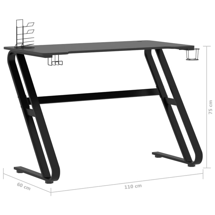 Scrivania da Gaming con Gambe a ZZ Nera 110x60x75 cm cod mxl 71196