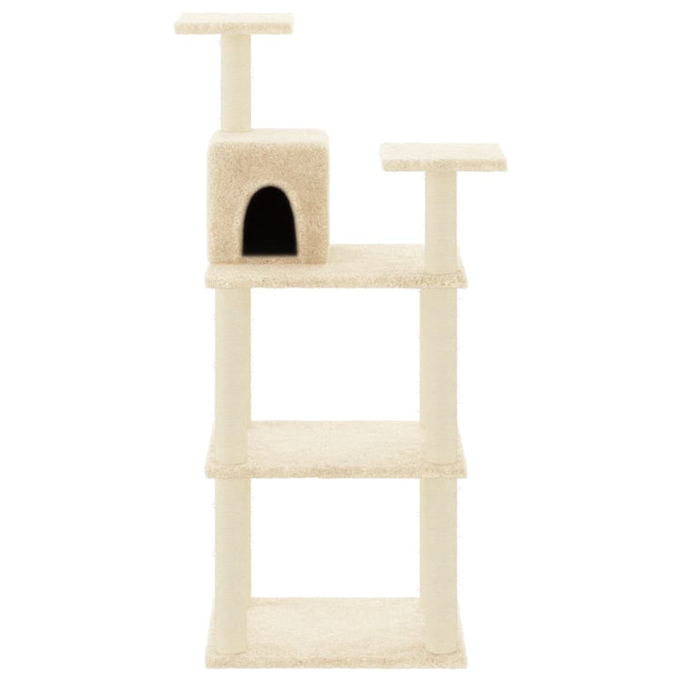 Albero per Gatti con Tiragraffi in Sisal Crema 119 cm cod mxl 21080