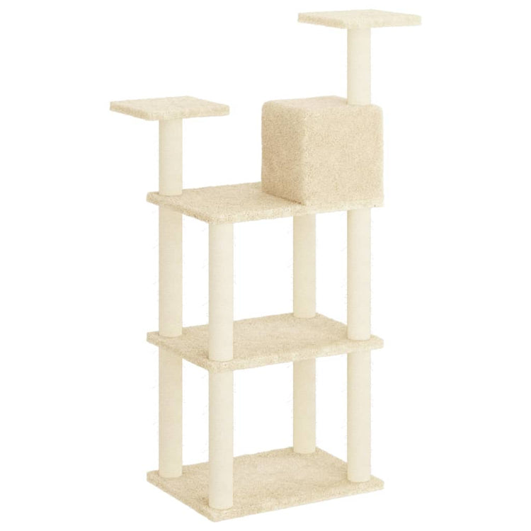 Albero per Gatti con Tiragraffi in Sisal Crema 119 cm cod mxl 21080