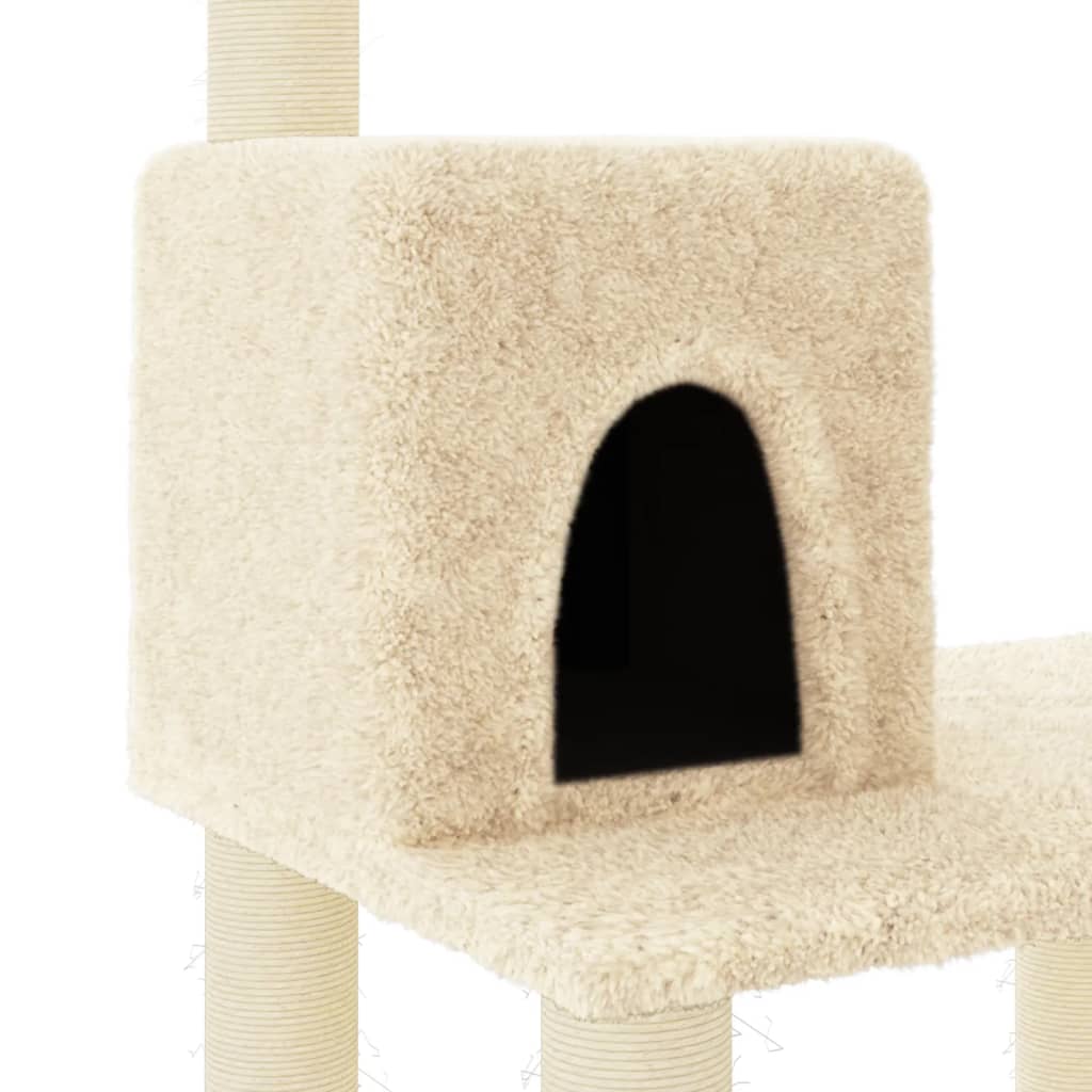 Albero per Gatti con Tiragraffi in Sisal Crema 119 cm cod mxl 21080