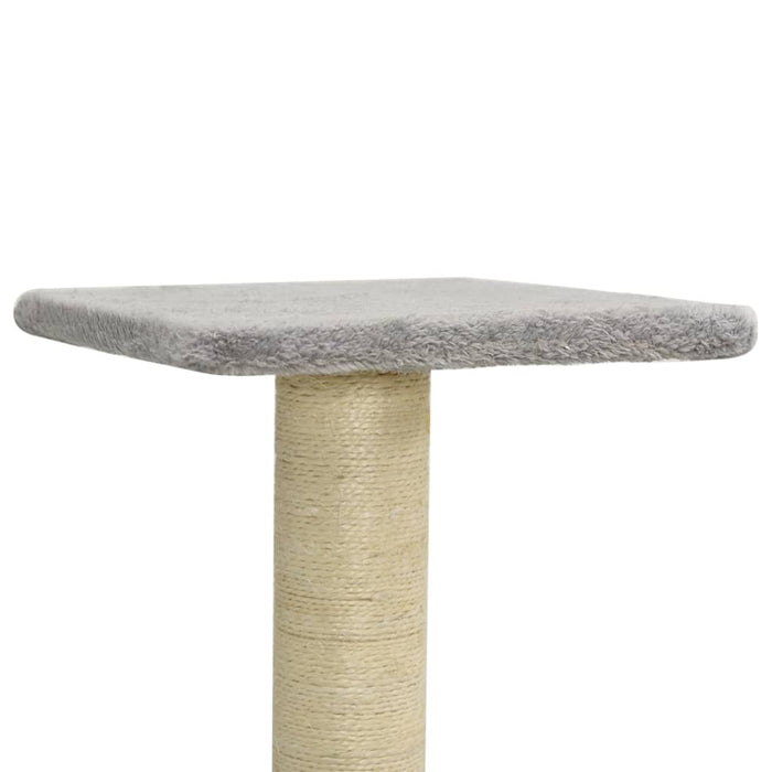 Albero per Gatti con Tiragraffi in Sisal Grigio Chiaro 119 cm