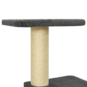 Albero per Gatti con Tiragraffi in Sisal Grigio Scuro 119 cm