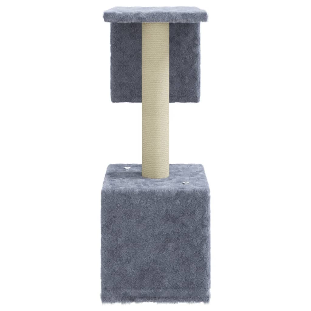 Albero per Gatti con Tiragraffi in Sisal Grigio Chiaro 60 cm 171431