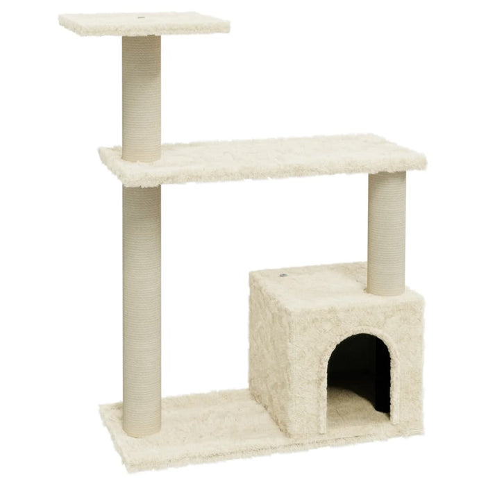 Albero per Gatti con Tiragraffi in Sisal Crema 70 cm 171433