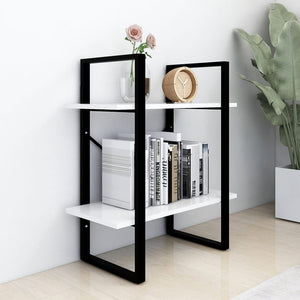 Libreria a 2 Ripiani Bianca 60x30x70 cm in Truciolato cod mxl 9534