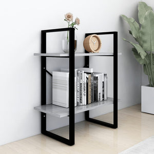 Libreria a 2 Ripiani Grigio Cemento 60x30x70 cm in Truciolato 806431