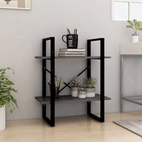 Libreria a 2 Ripiani Grigia 60x30x70 cm in Massello di Pino cod mxl 33791