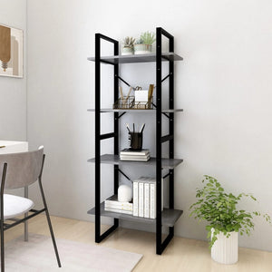 Libreria a 4 Ripiani Grigia 60x30x140 cm in Massello di Pino 806444