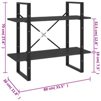 Libreria a 2 Ripiani Grigia 80x30x70 cm in Truciolato