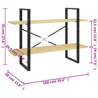 Libreria a 2 Ripiani 100x30x70 cm in Massello di Pino cod mxl 18567