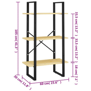 Scaffale 60x30x105 cm in Legno Massello di Pino cod mxl 25011