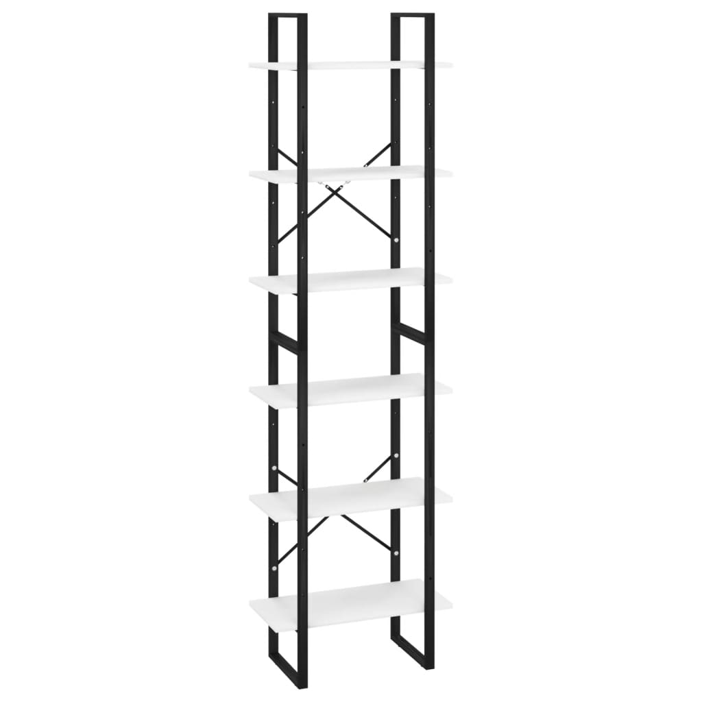 Scaffale Portaoggetti Bianco 60x30x210 cm in Legno Multistrato cod mxl 15082