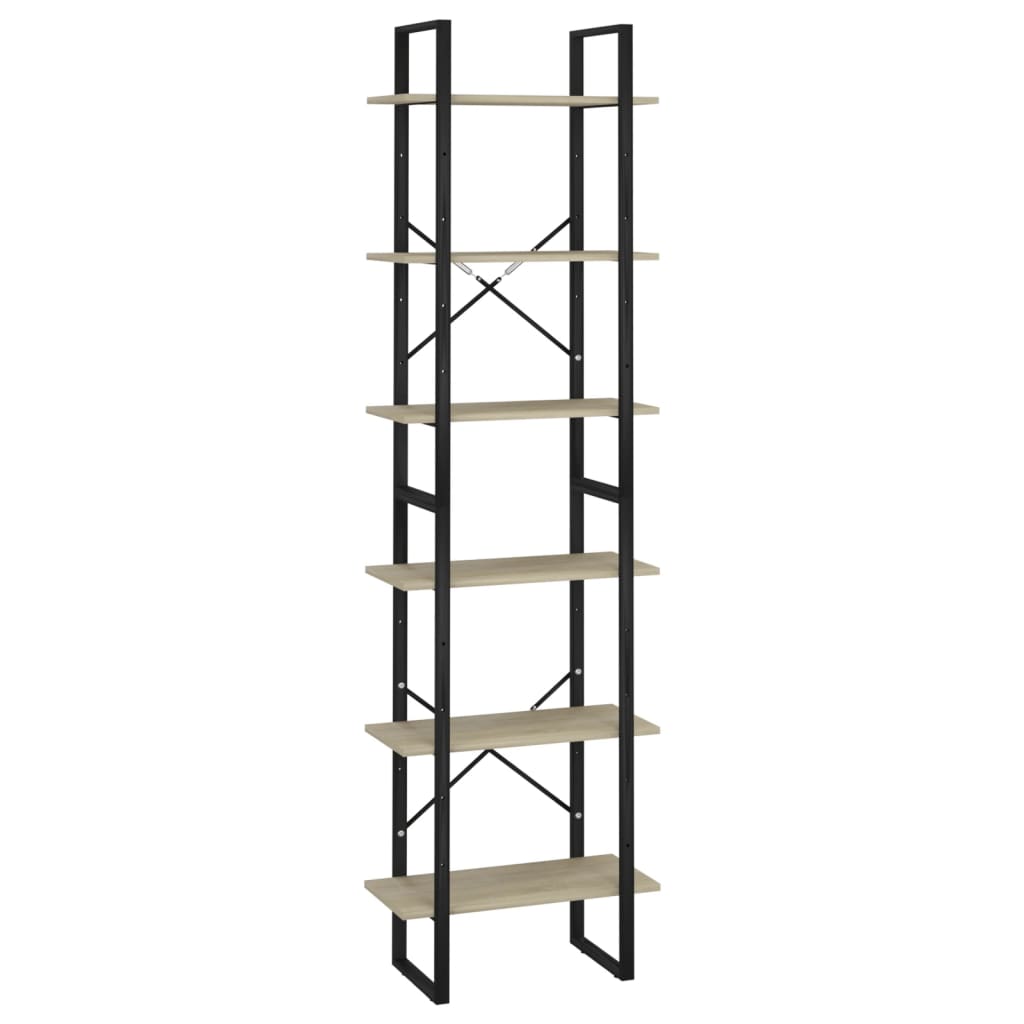 Scaffale Portaoggetti Sonoma 60x30x210 cm in Legno Multistrato cod mxl 19405