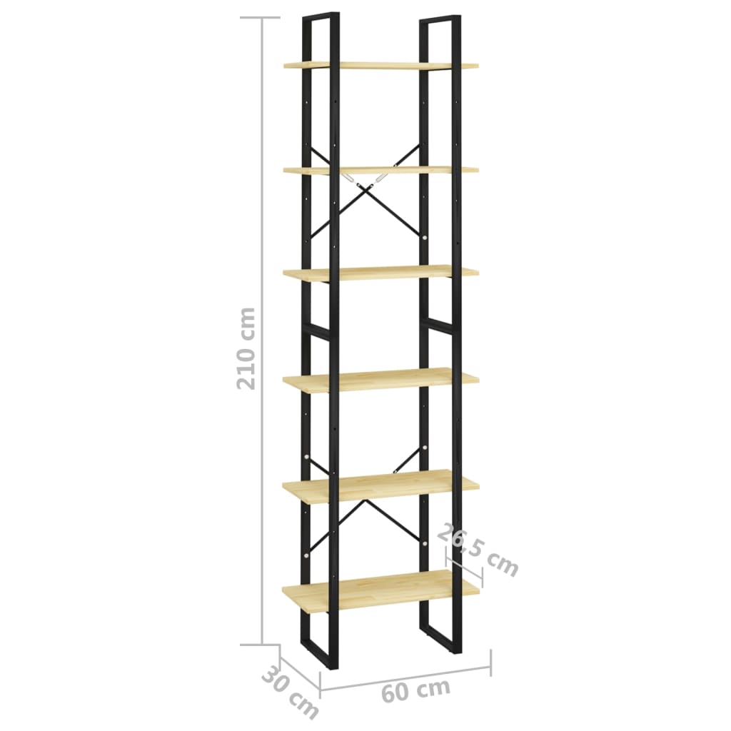 Scaffale Portaoggetti 60x30x210 cm in Legno Massello di Pino cod mxl 25136